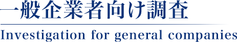 一般企業者向け調査 Investigation for general companies